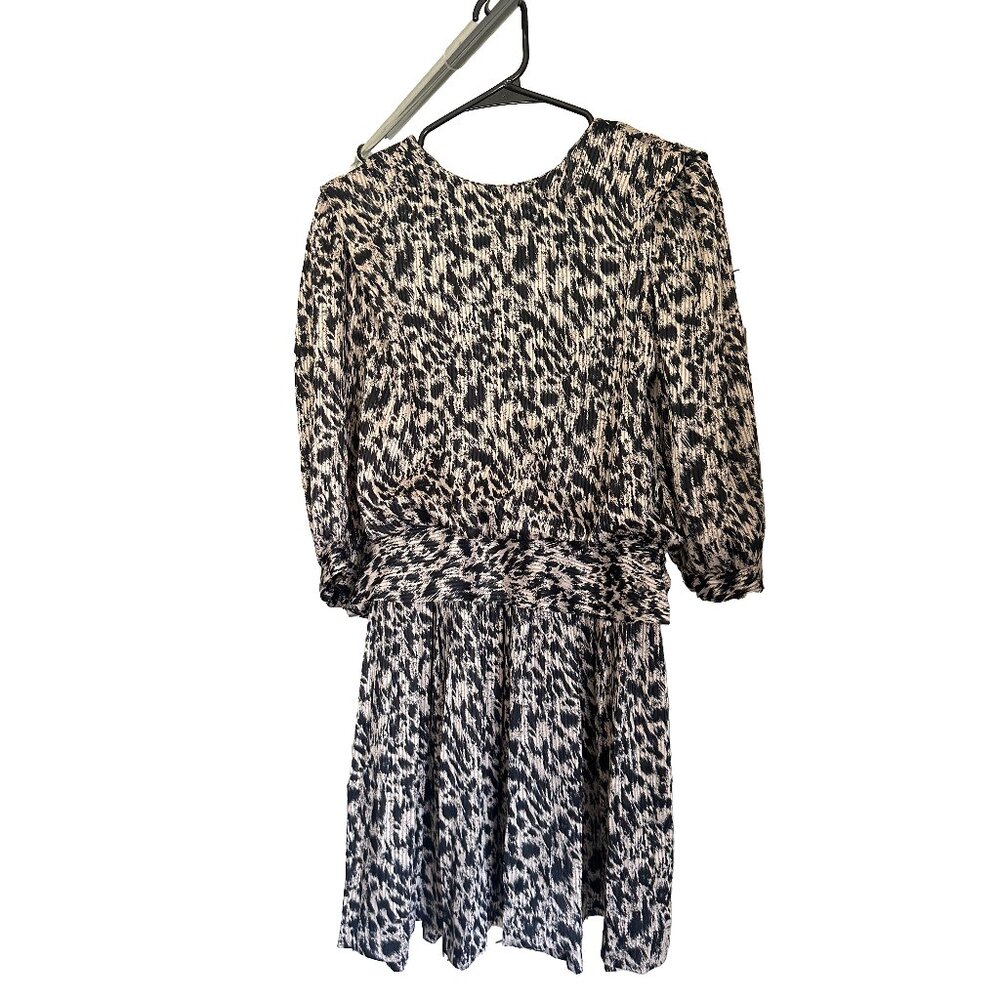 80s Vintage Leopard Print Alexis Petites Secretary Dress ~ Sz 10